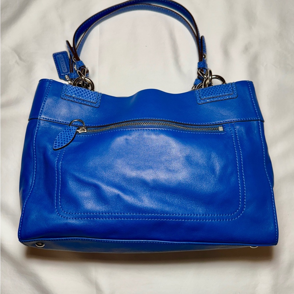 Coach Cobalt Blue Penelope soft leather Carryall F16531 - Picture 3 of 11